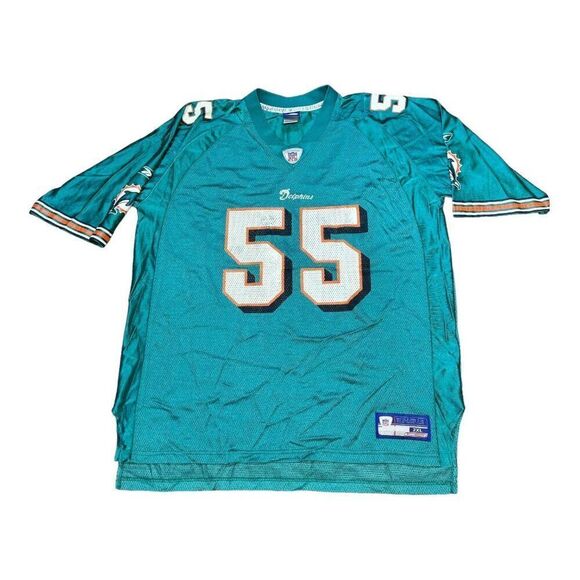 Reebok NFL Equipment Miami Dolphins Junior Seau #55 Jersey 2XL XXL Green - Picture 1 of 7